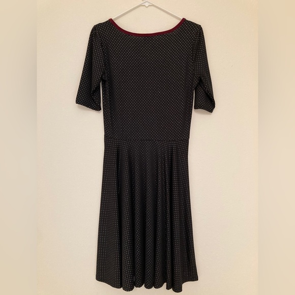 LuLaRoe Nicole Dress — Black with Metallic dots, size M. - Picture 2 of 7